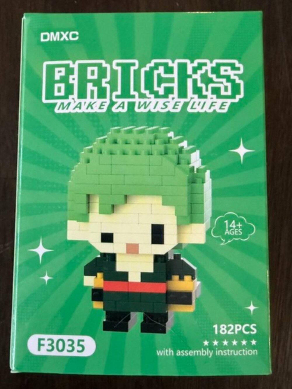 New DMXC Bricks One Piece Roronoa Zoro (F3035) Nano Brick Building Set